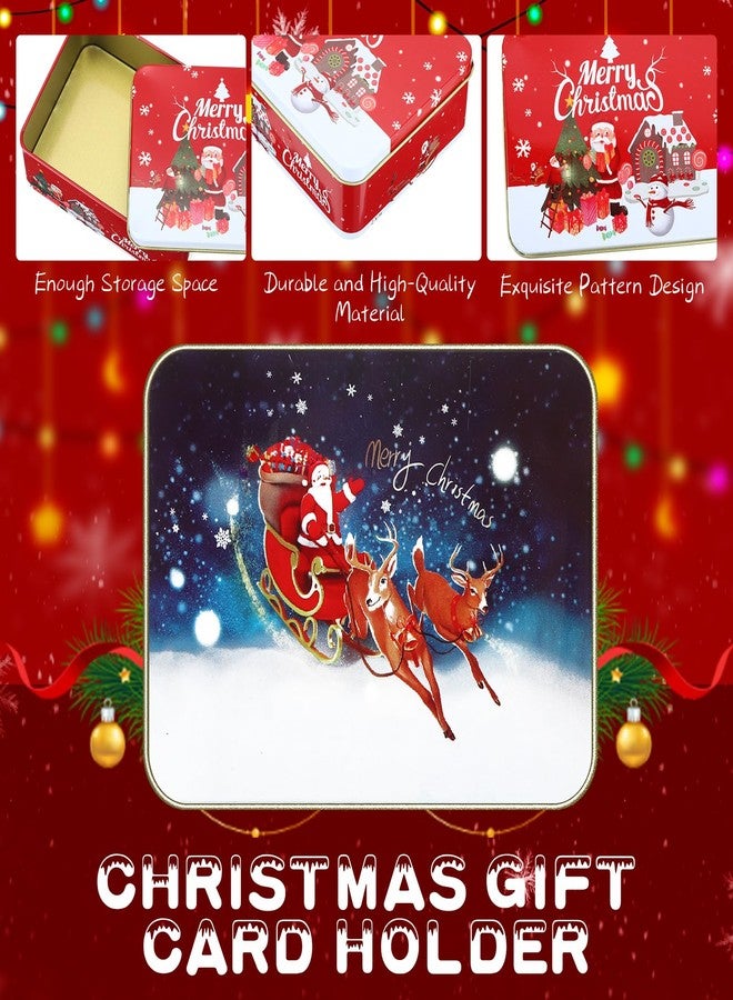 Ziliny 12 Pcs Christmas Tin Gift Box Christmas Cookie Tins Card Holder Boxes with Lids for Party Favors, DIY Candles, Dry Storage, Spices, Tea, Candy, Gifts(Rectangle) - Image 3